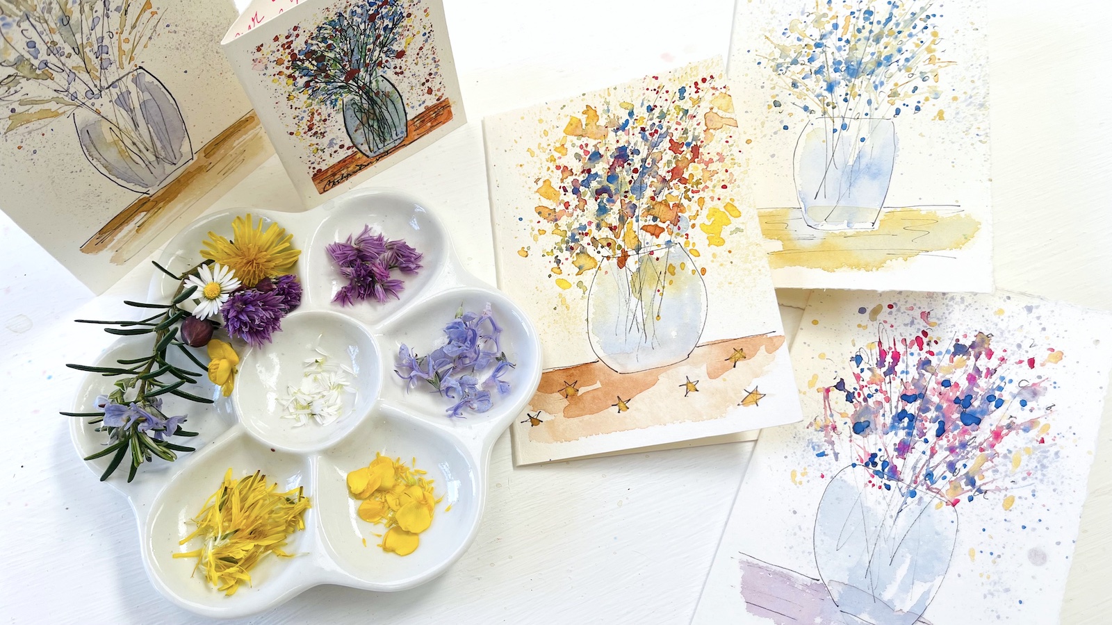 10 easy watercolor flowers