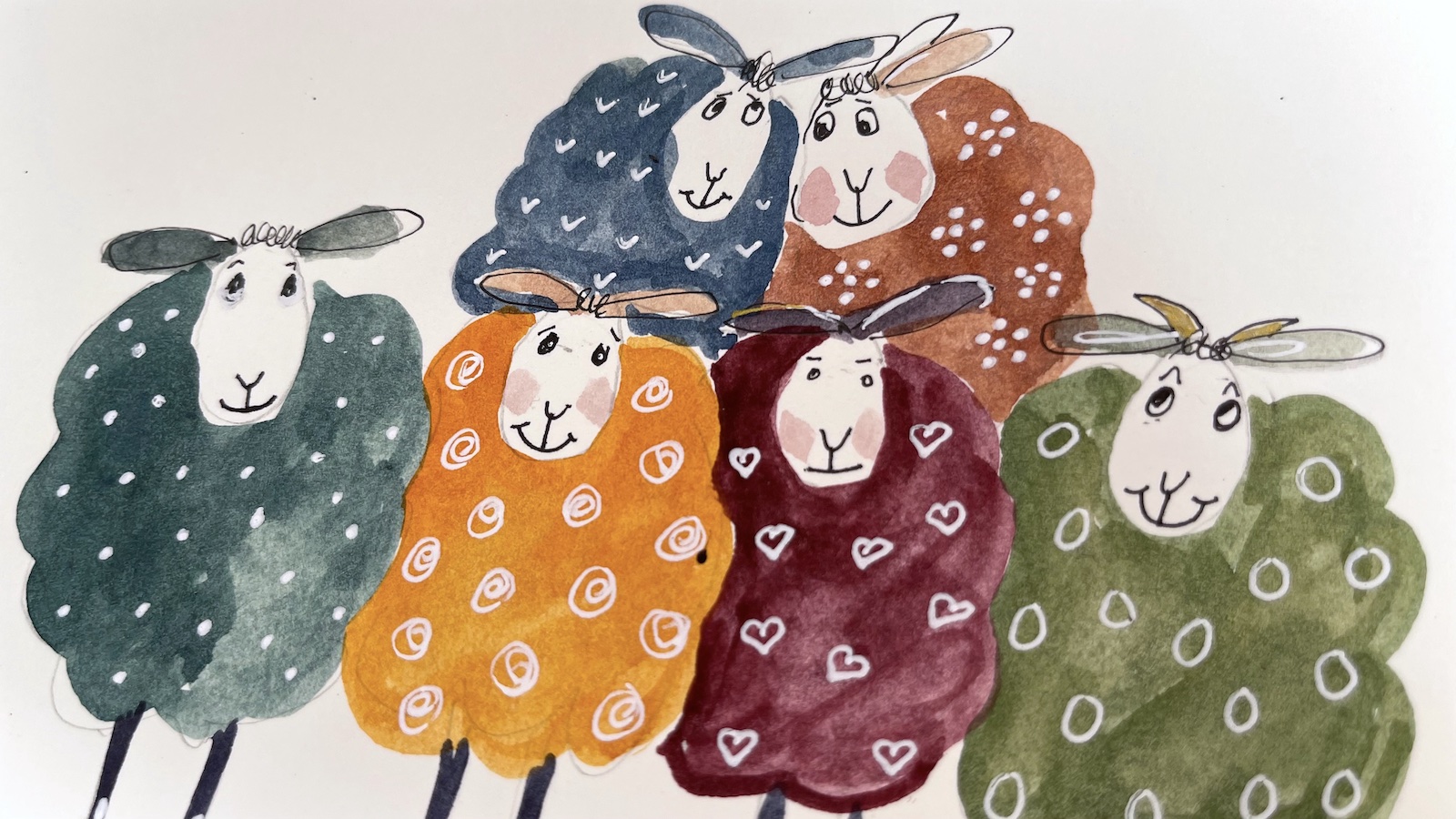 Whimsical Sheep for you to paint | Diane Antone Studio