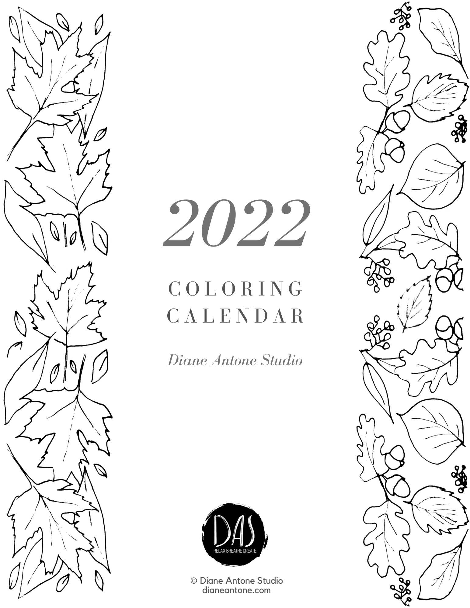 2022 Coloring Calendar Diane Antone Studio