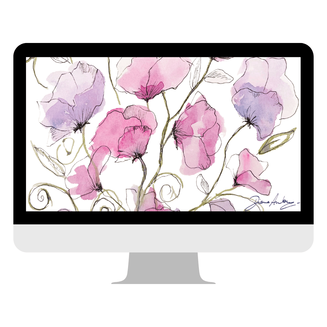 Sweet Peas Desktop Wallpaper | Diane Antone Studio