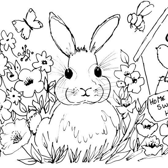 Printable Digital Cute Easter Bunny Coloring Book for Children Kids Easy 17  Pages - Etsy