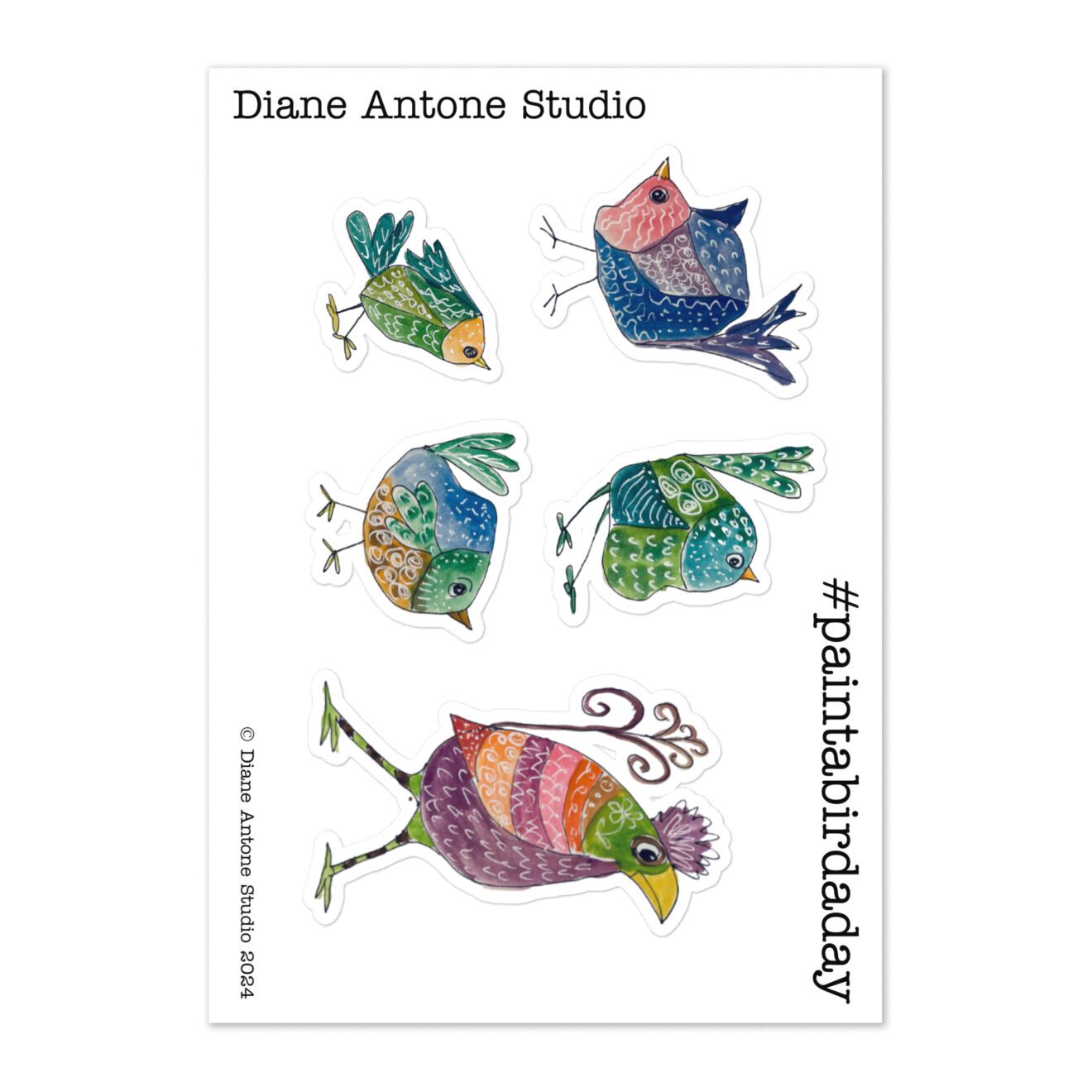 ＂Paint a Bird a Day＂ Sticker sheet