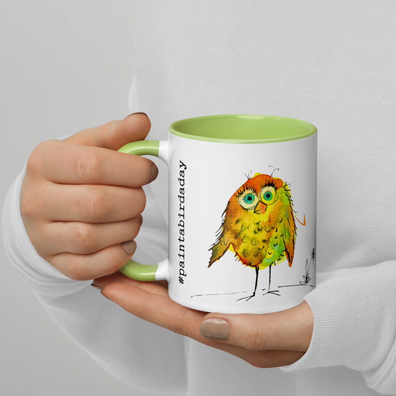 Orange Blobby Birds #paintabirdaday Mug