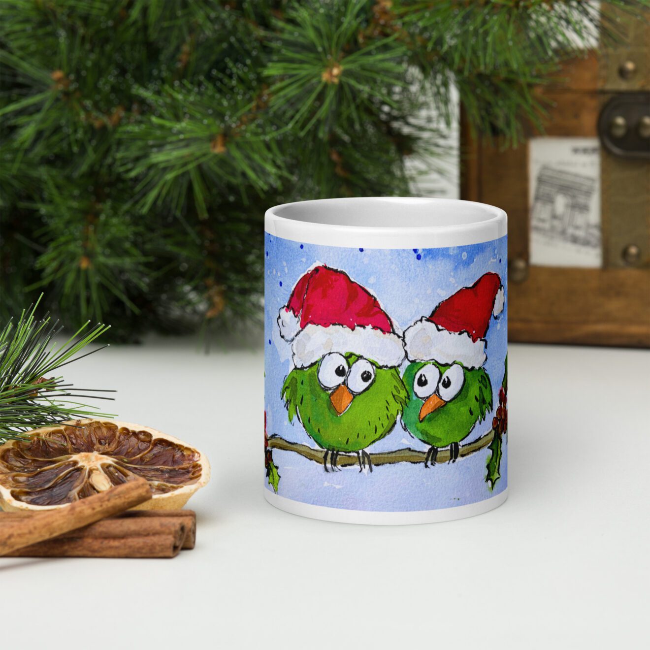 Christmas 2024 ＂Two Blobby Birds＂ Mug